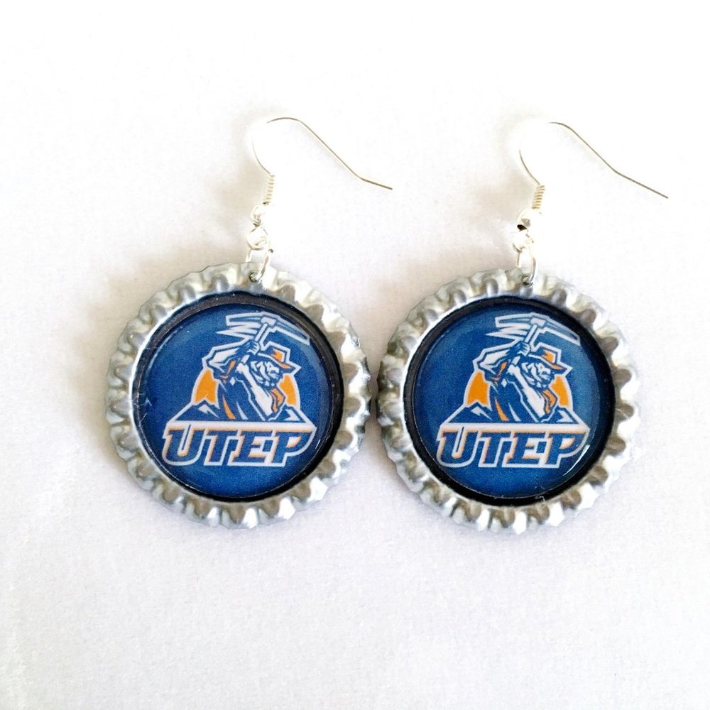 UTEP Univ Of Tx El Paso MINERS Handmade Earrings *NEW*